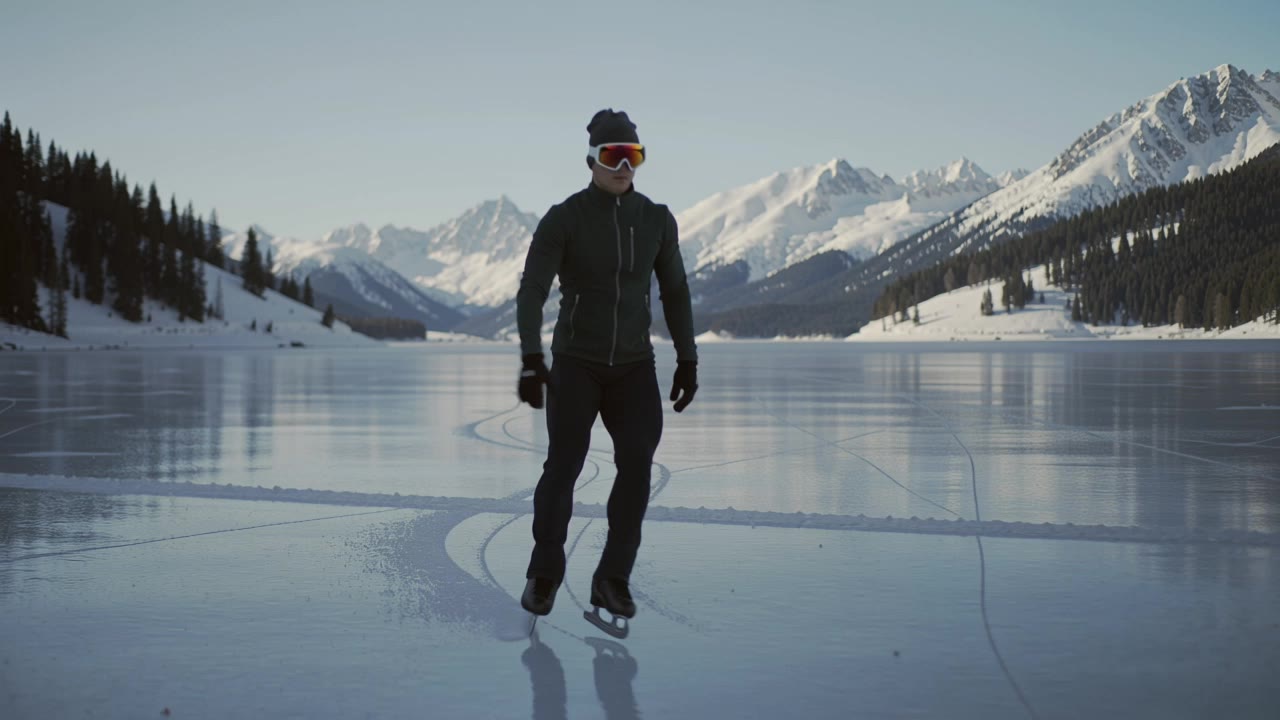 Ice skating - ice scene AI video