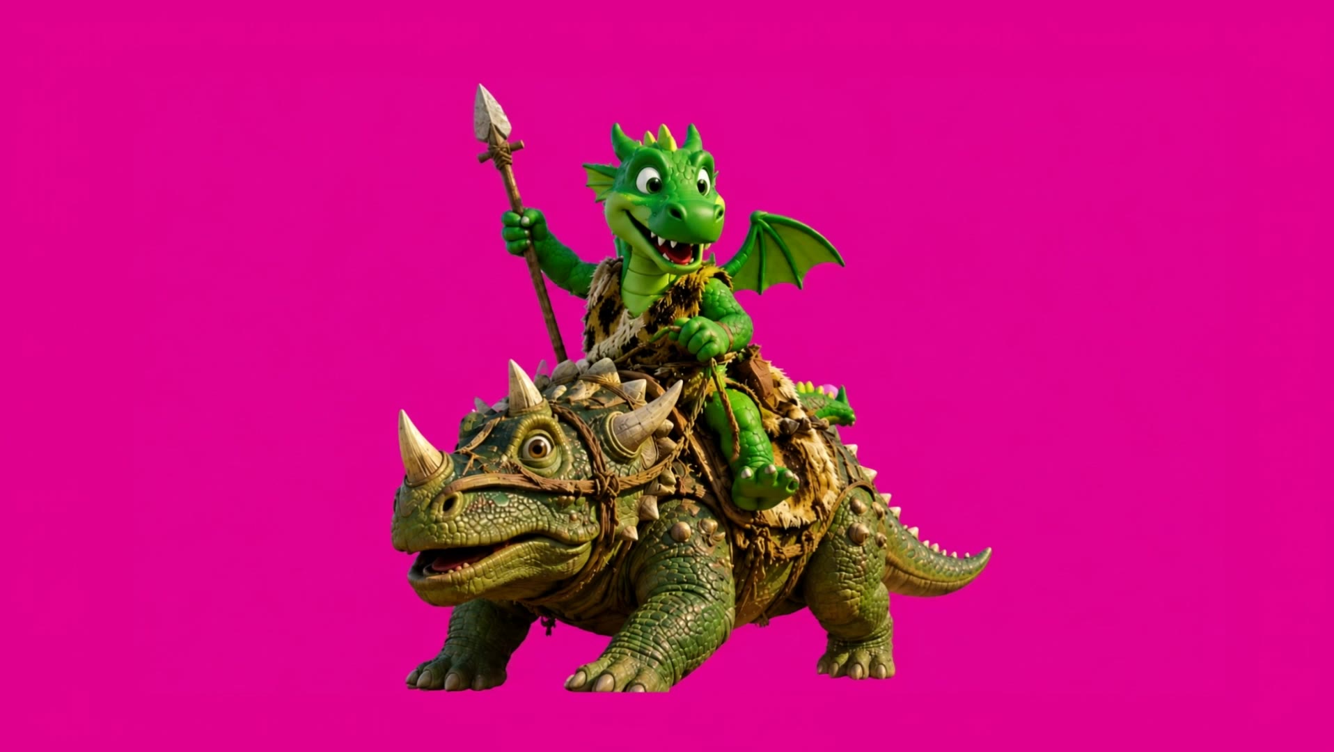 Spot the Dragon on Dinosaur - dinosaur animation AI video