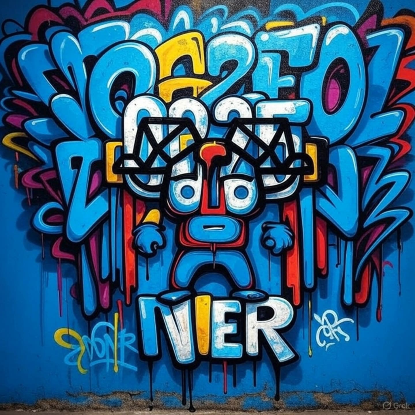 Kling AI work 315163199667613 - create graffiti text AI video