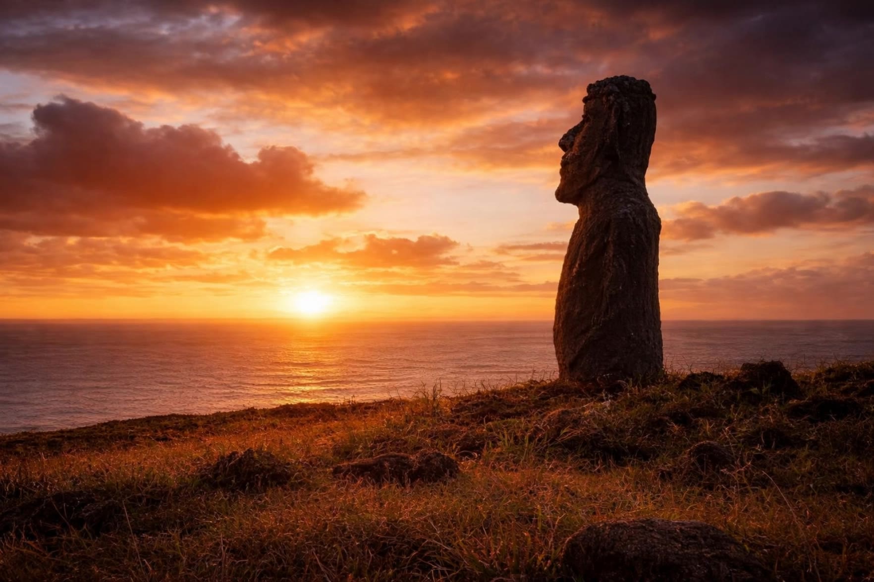Rapa nui Moai - hexa drone AI video