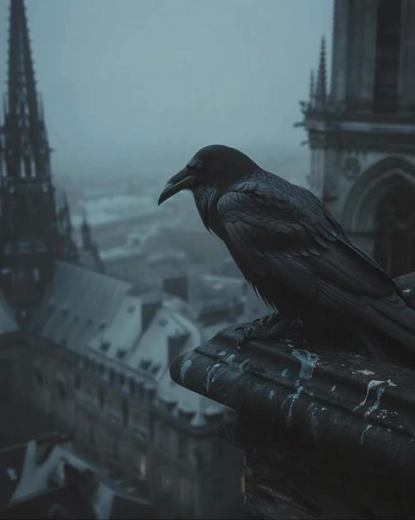 Kling AI work 320778115320836 - flying raven tattoo AI video