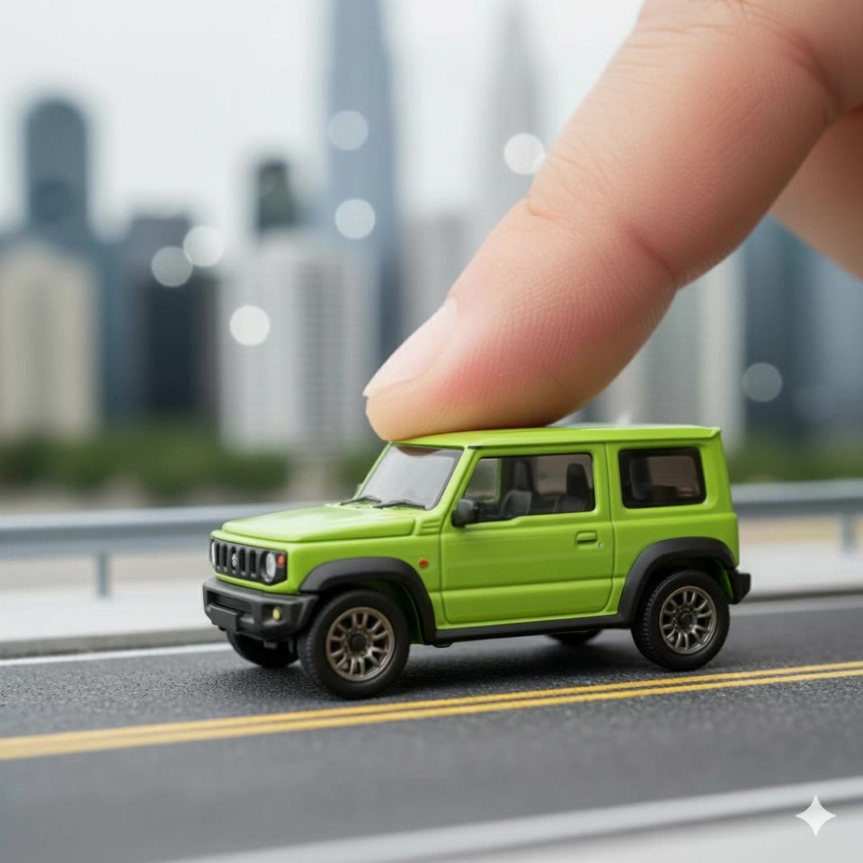 Miniature car and Finger - 20s finger waves AI video