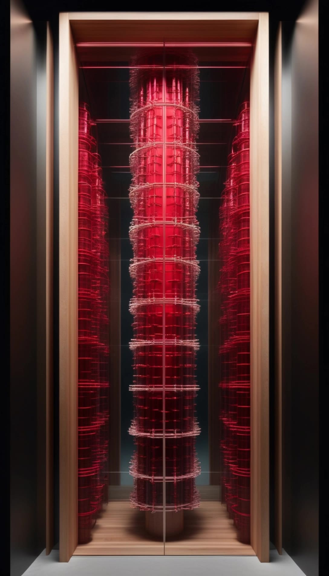Doors close on frame - face close up AI video