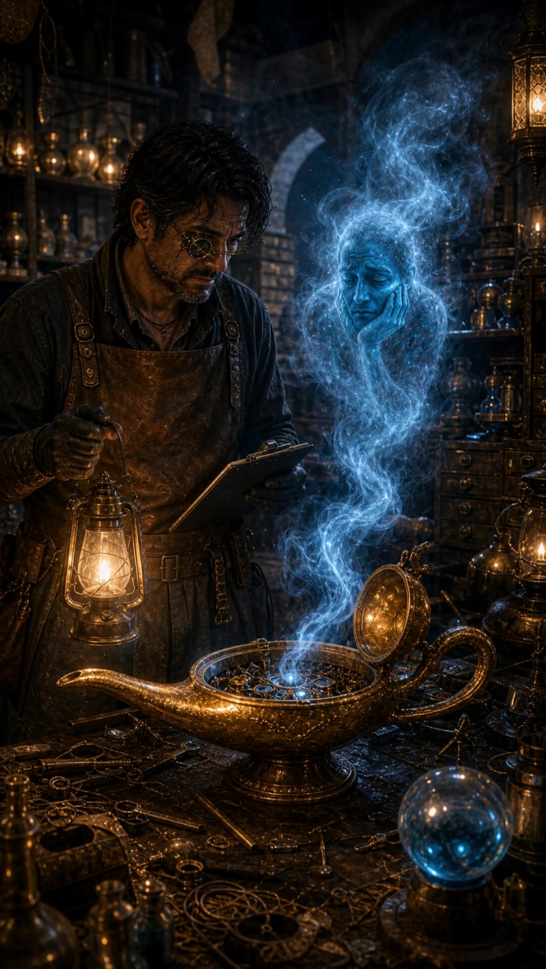 Magic Lamp Repairer 03 - lamp draw AI video