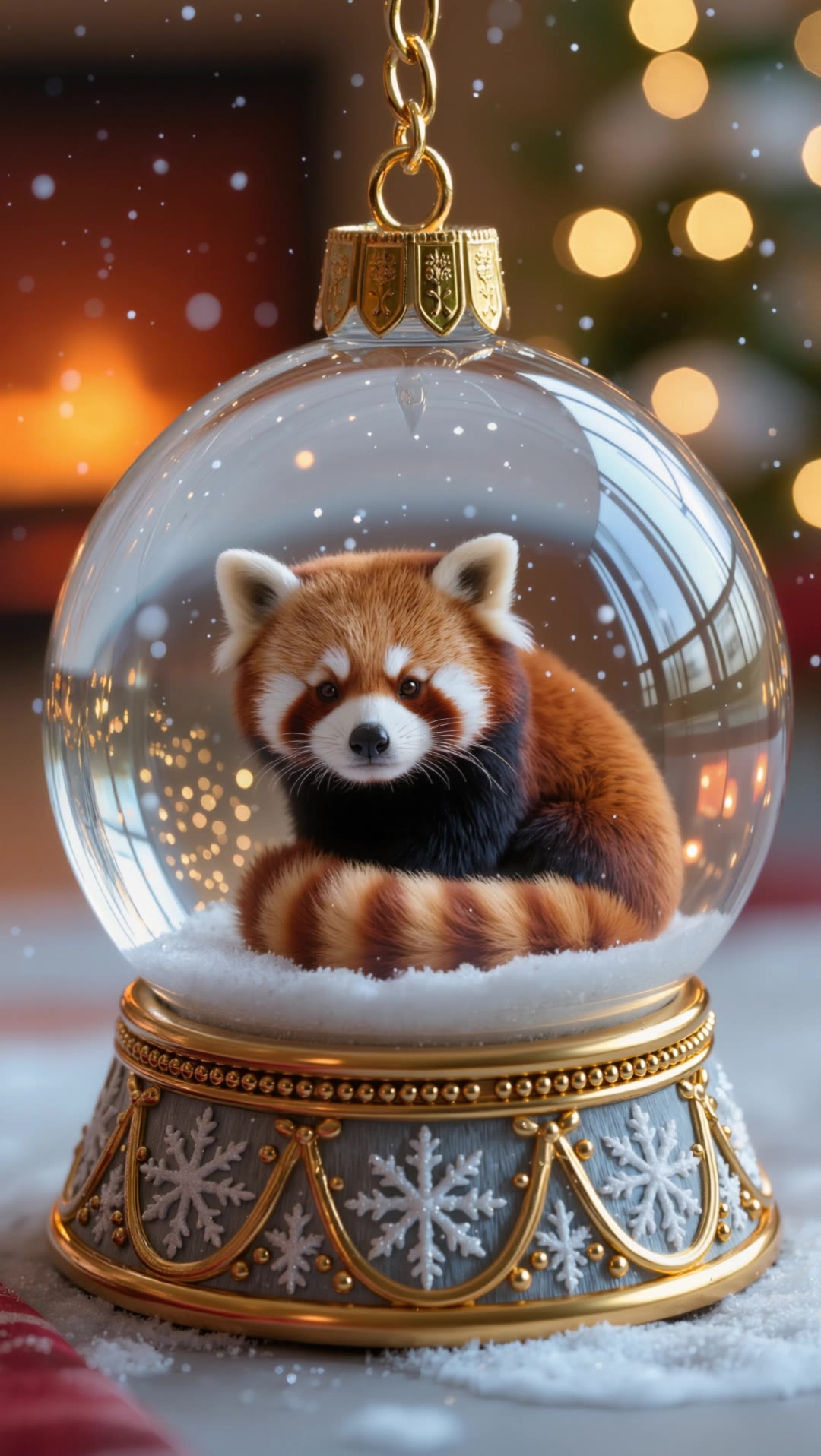 Adorno de cristal Panda rojo - sleep animation AI video