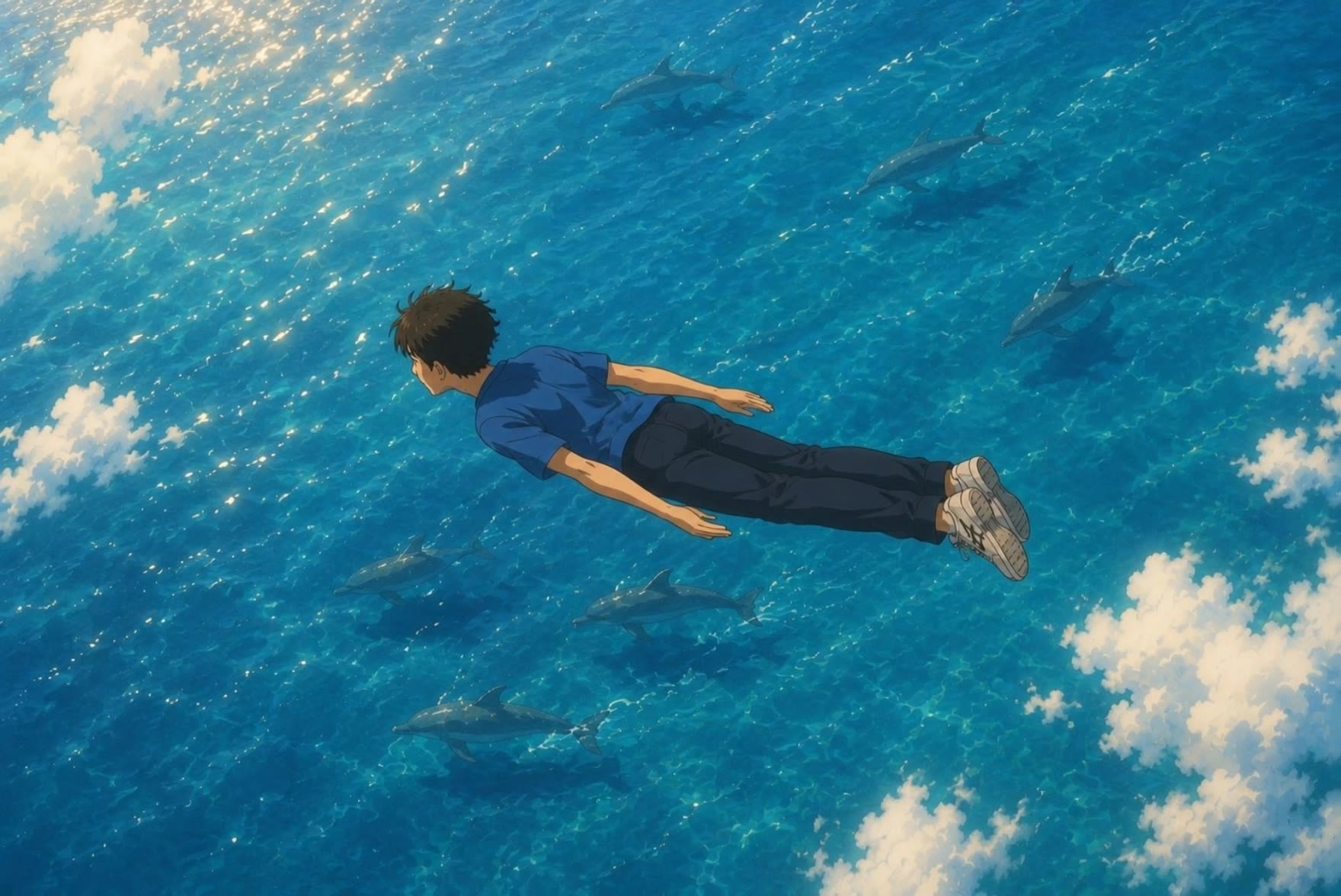 Kling AI work 310619552523512 - studio ghibli clouds AI video