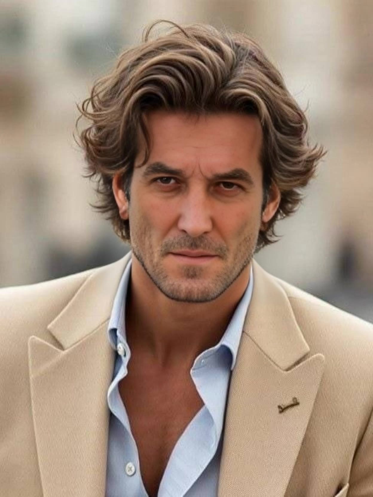 Man in blazer - free hairstyle try on AI video