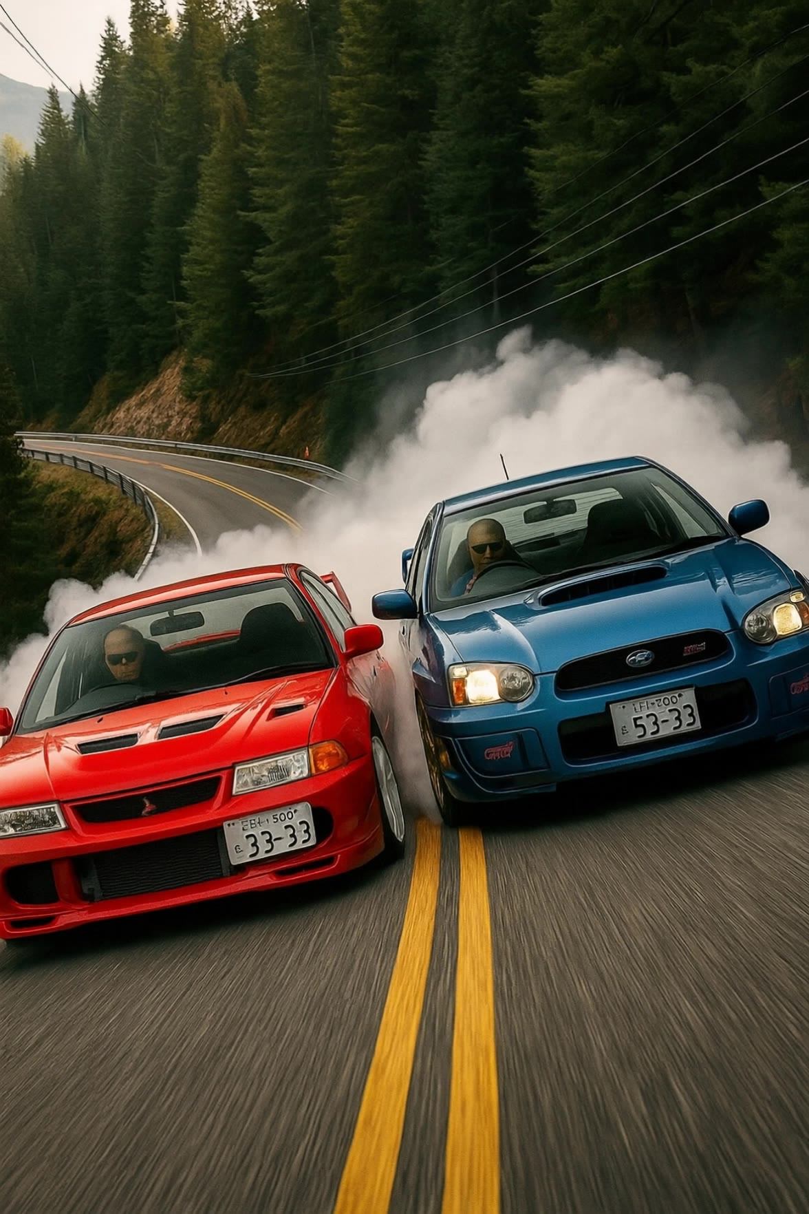 Mitsubishi-Subaru Rivalry - lancer art AI video