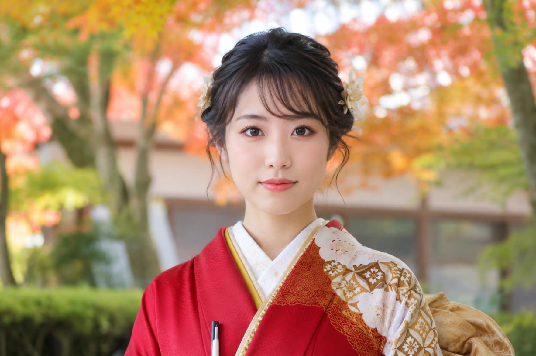 日本の美人 - maple leaves clip art AI video