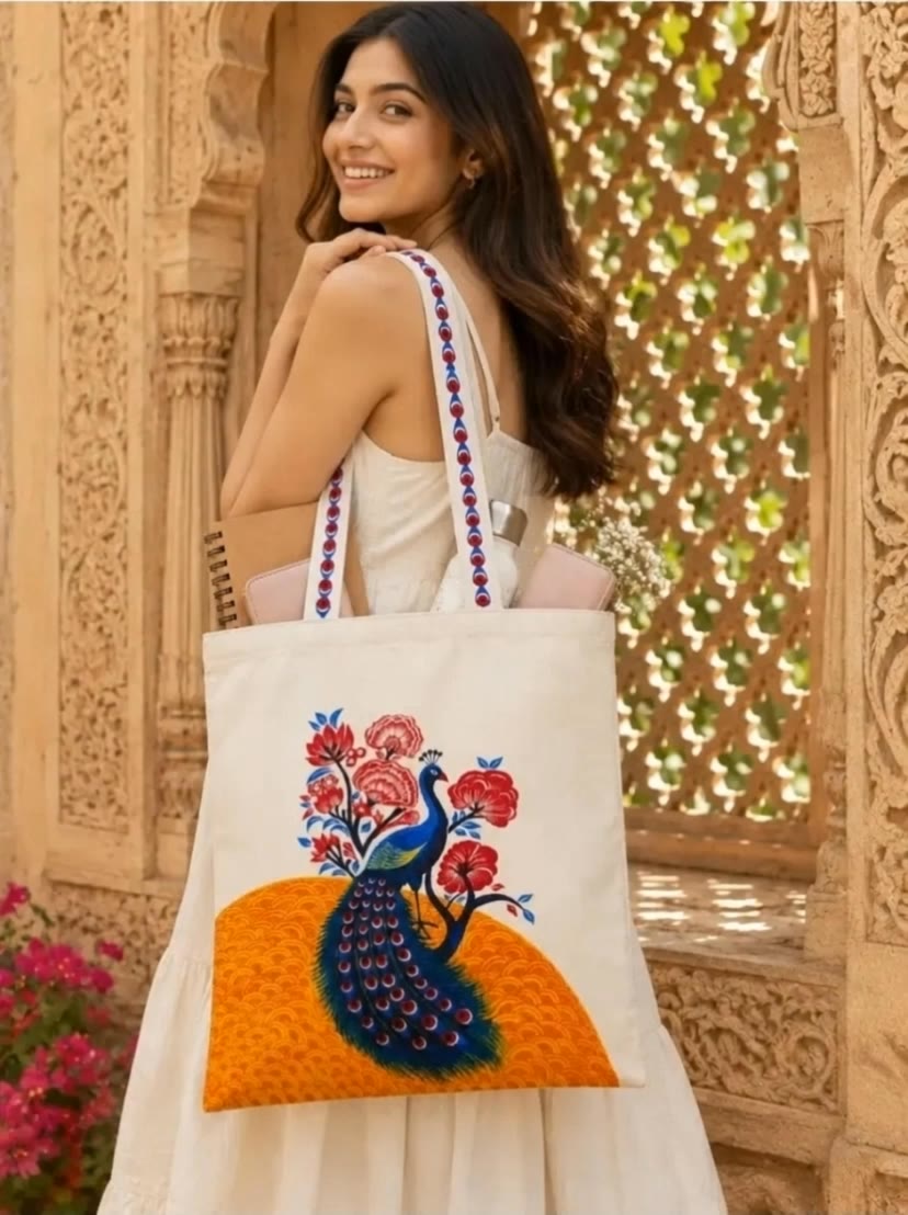 KyMe handpainted canvas tote bag - canvas ai voice generator AI video