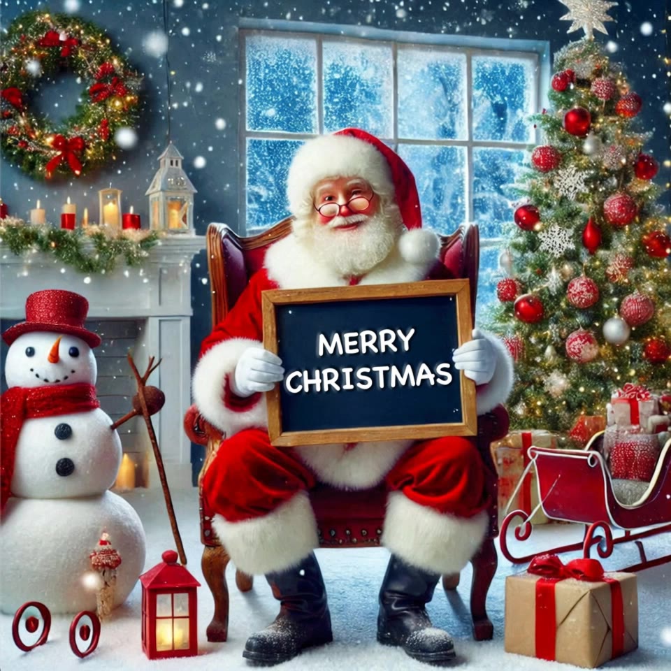 Merry Christmas Santa Claus - background clipart christmas AI video