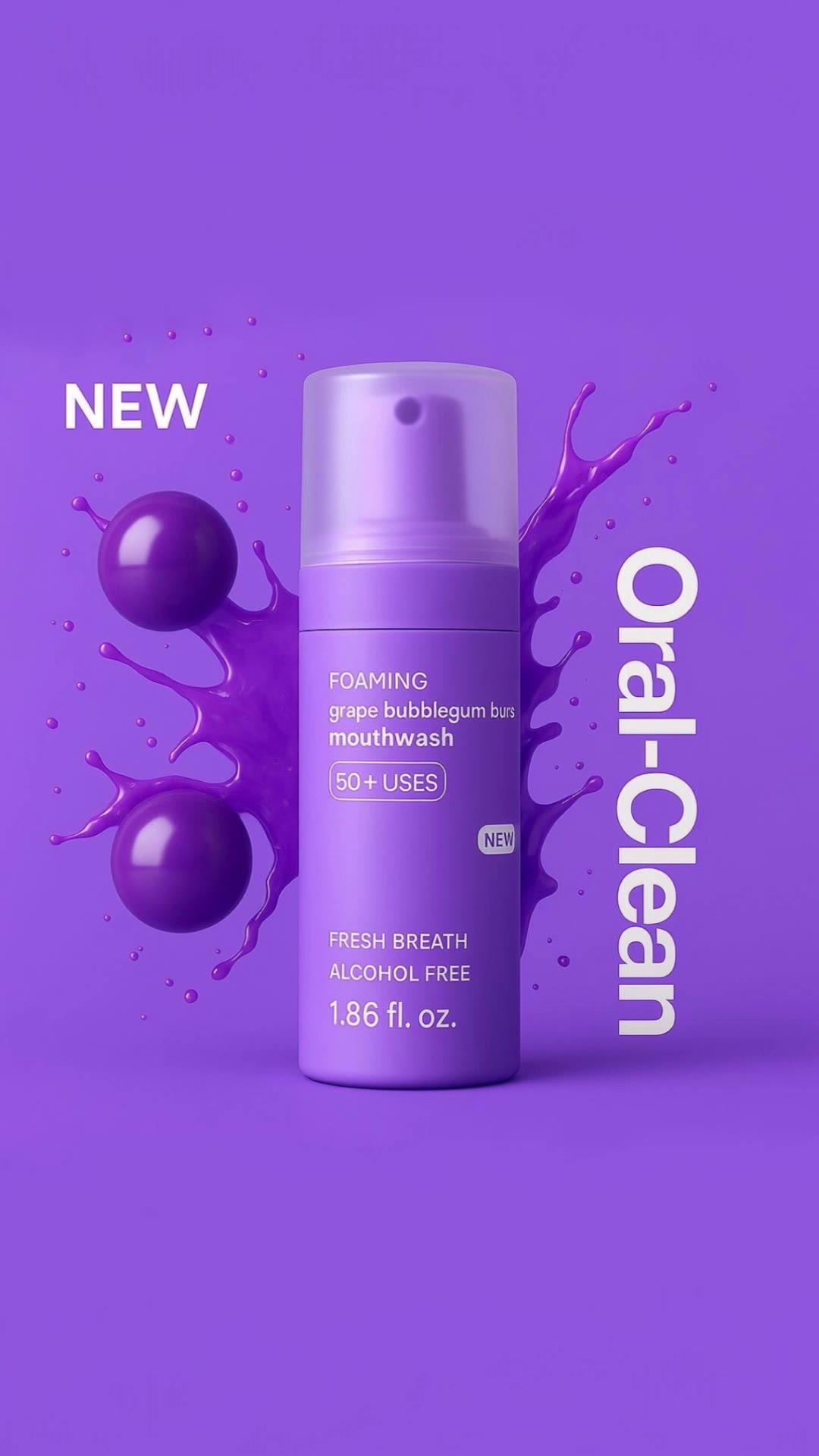 Bubble gum Mouthwash - advertising video AI video