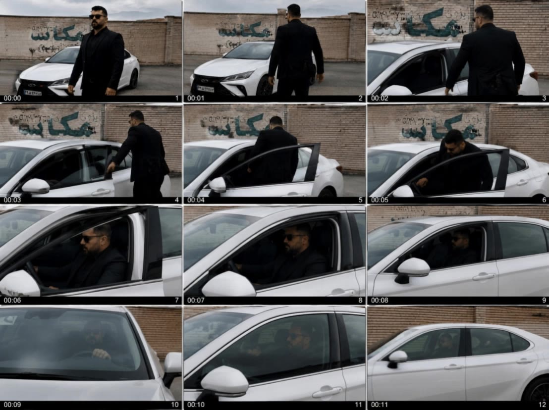Kling AI work 313630350661316 - movie scene where character walks around slowly AI video