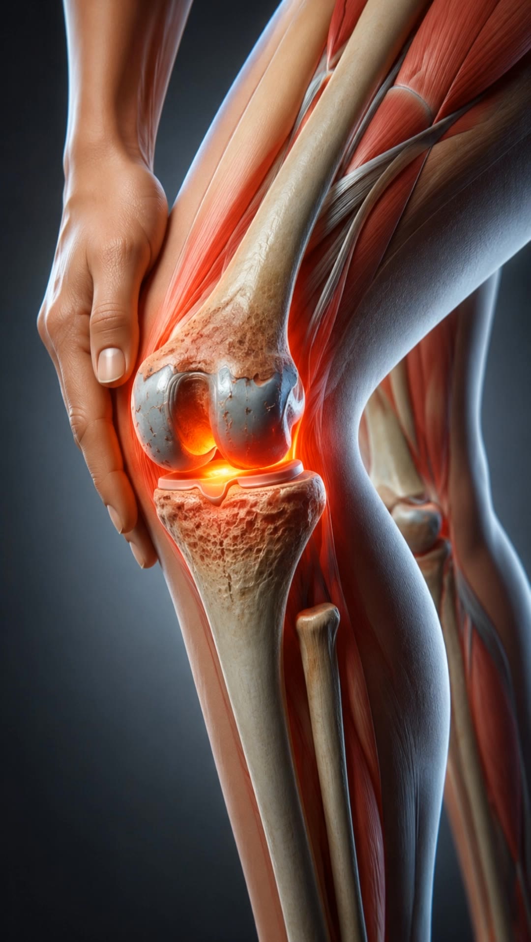 knee pain - holographic knee high space boots AI video