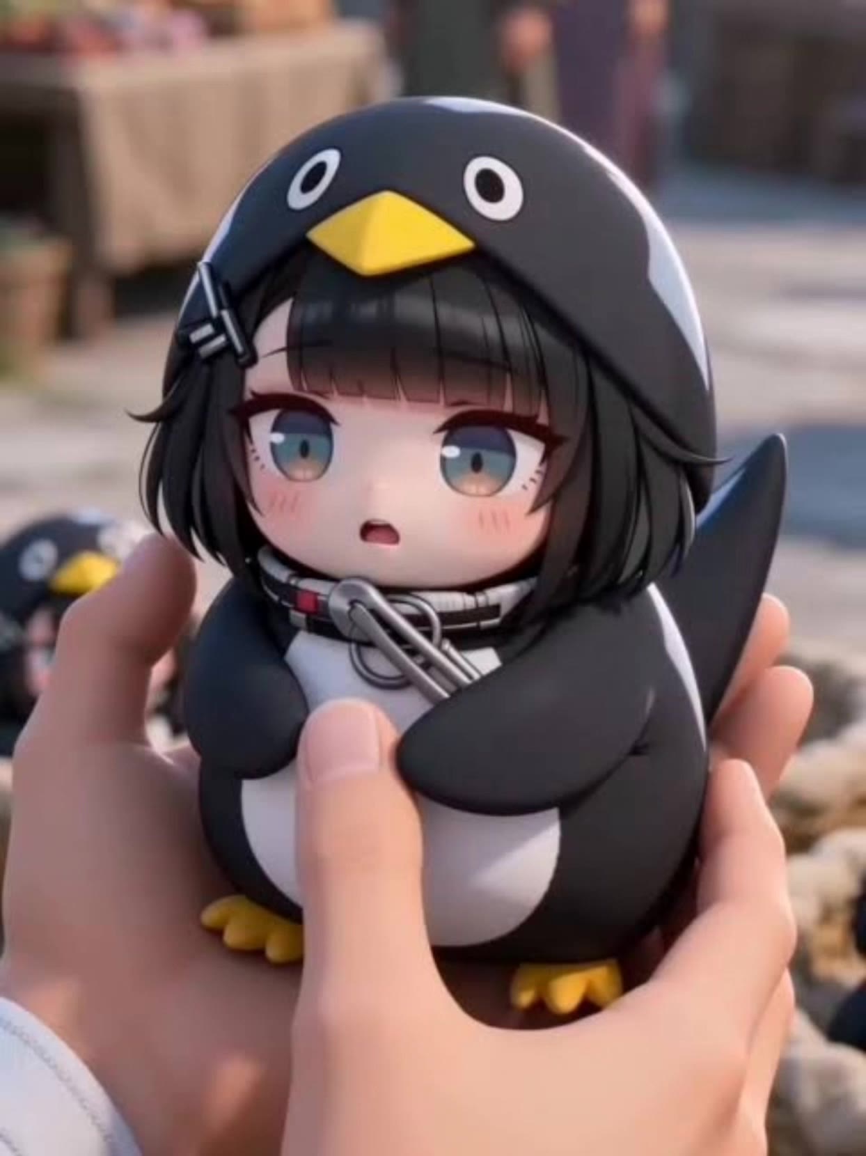gugu gaga penguin - video backdrop AI video