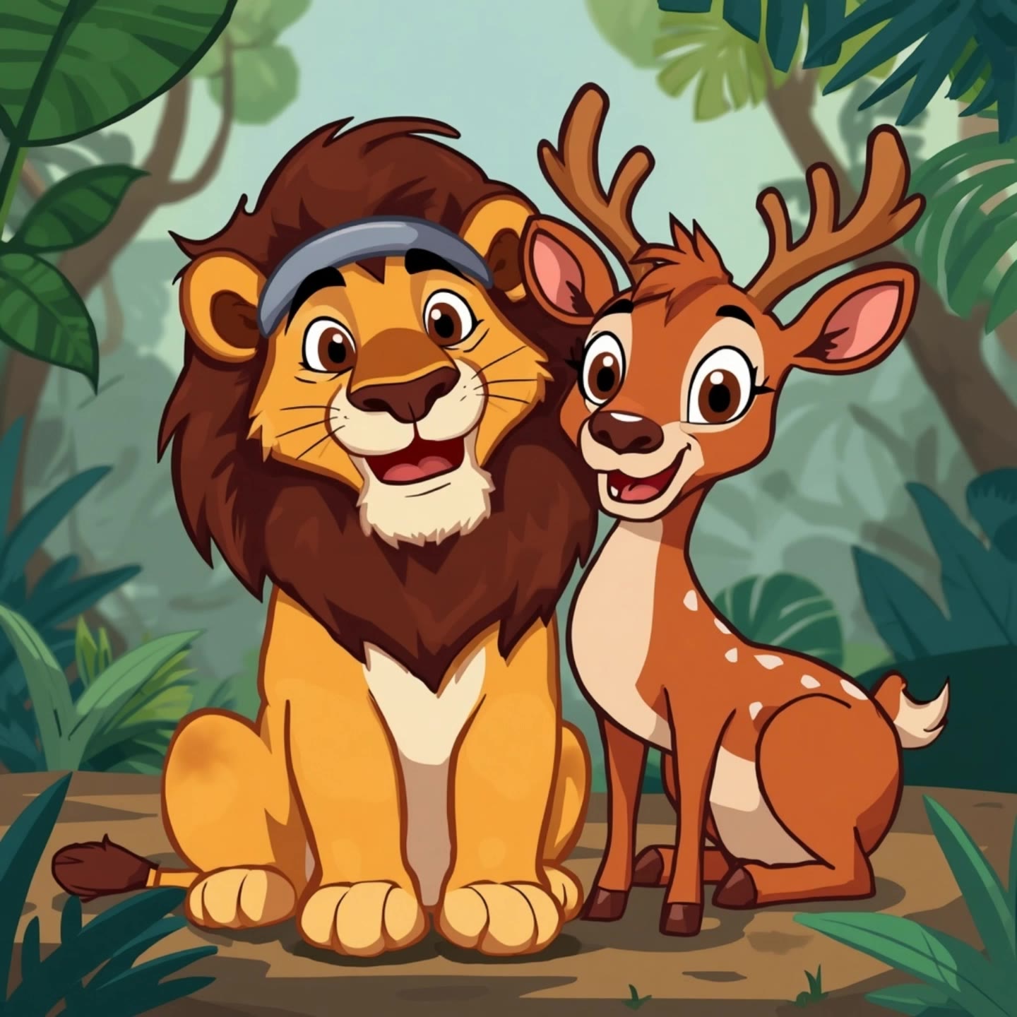 lion and deer funny story  - funny monday quotes AI video