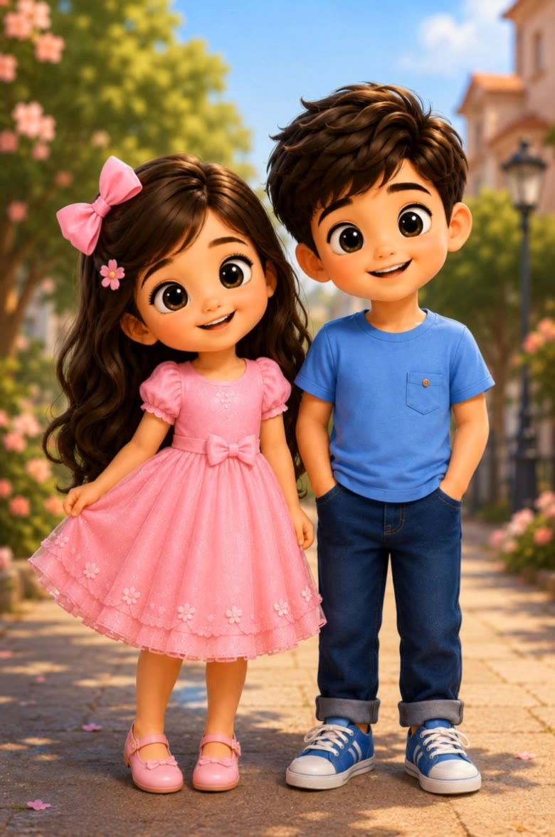Kling AI work 318581410522897 - young cartoon characters girl AI video