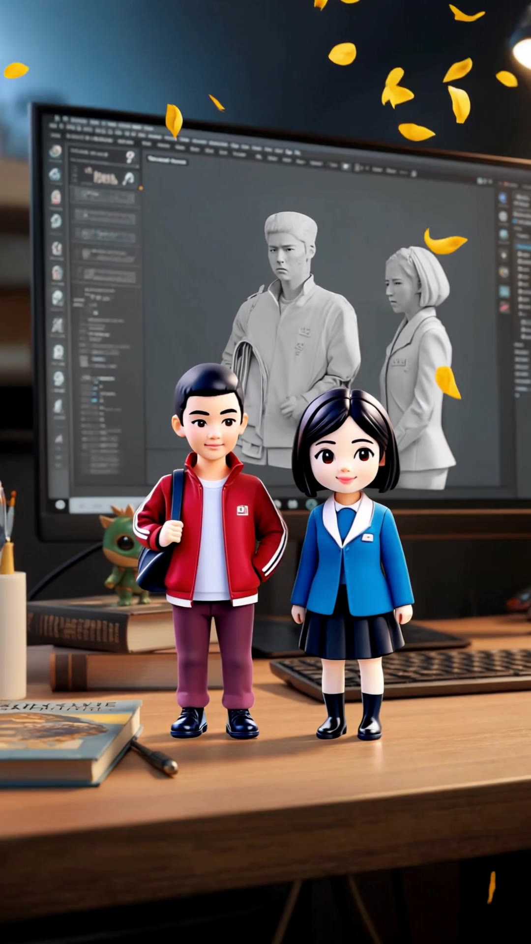 3D character figures stand - Photo To 3D Model AI video