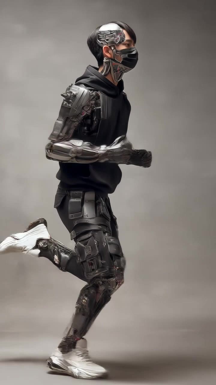 Robot running - ai running AI video