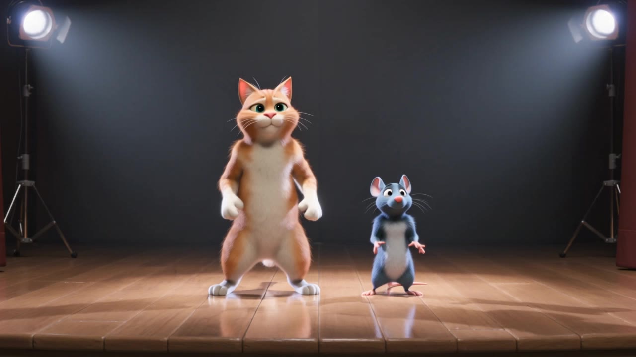 cat with mouse - cat dance wallpaper AI video
