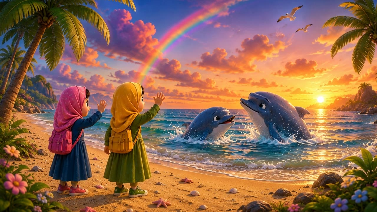 The baby whale Aiman and Asma - whale album cover AI video