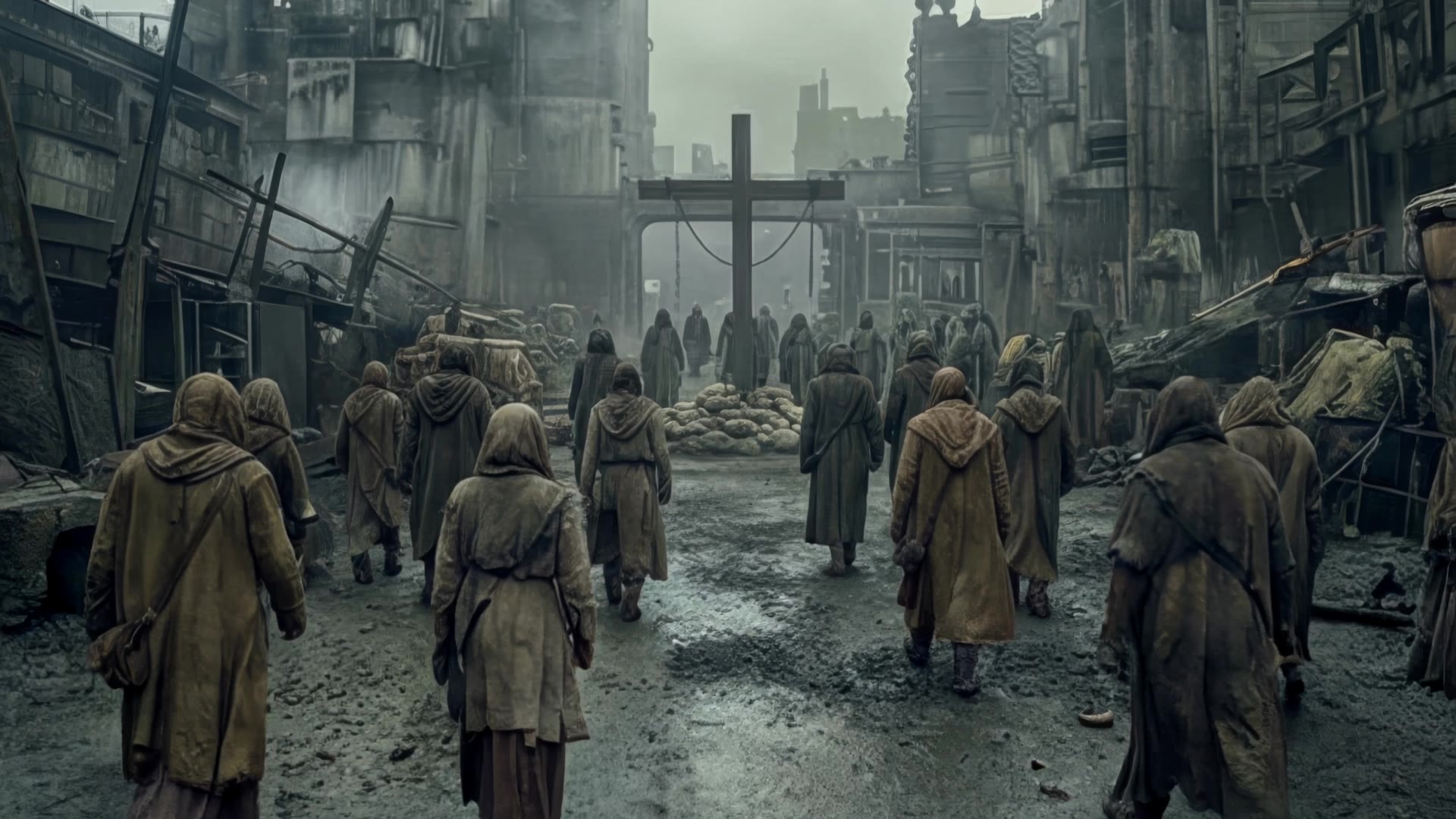 Post-apocalyptic - desaturated colors AI video