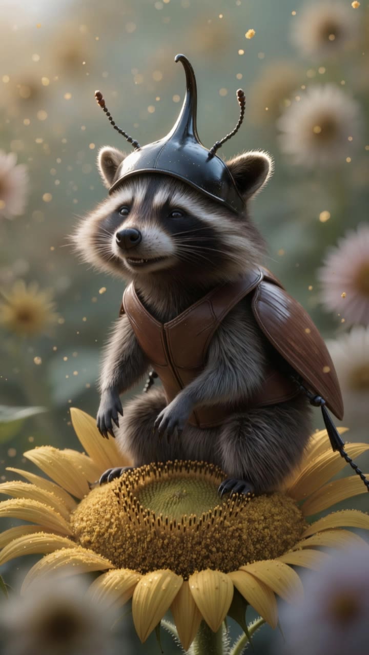 Kling AI work 314022396521101 - how to make an outfit for a raccoon human hybrid AI video
