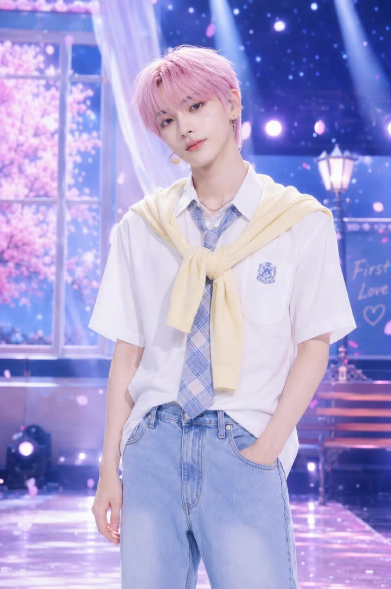 k-pop idol ending stage - mac stage light effect AI video
