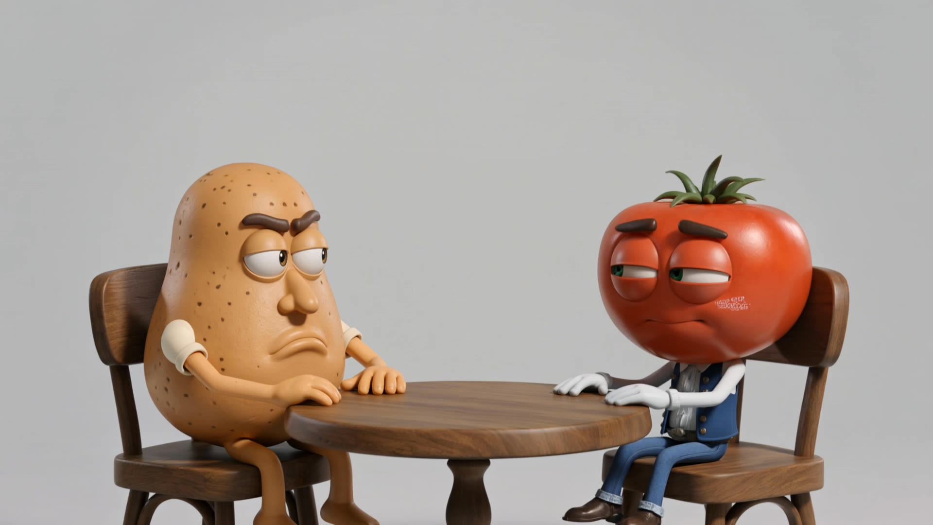 Potato explains tomato - ai prompt examples AI video