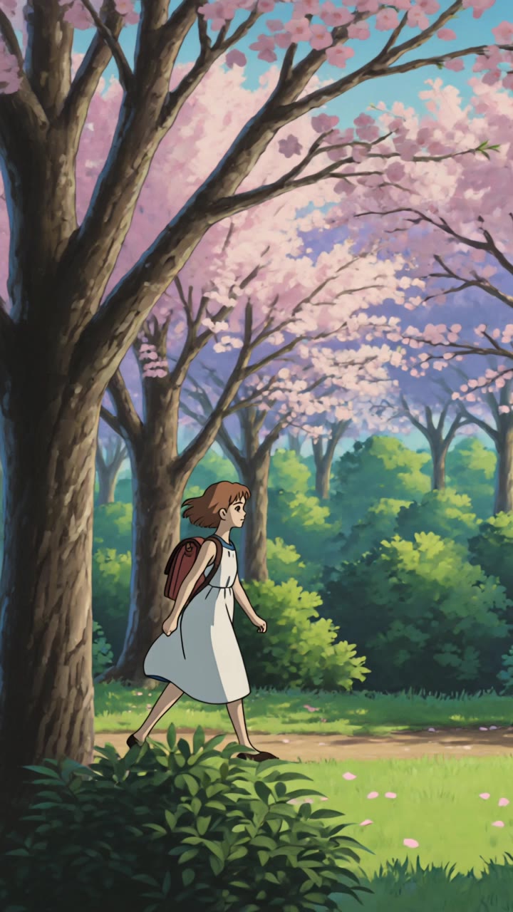 Kling AI work 311042368618654 - painting the worlds of studio ghibli AI video