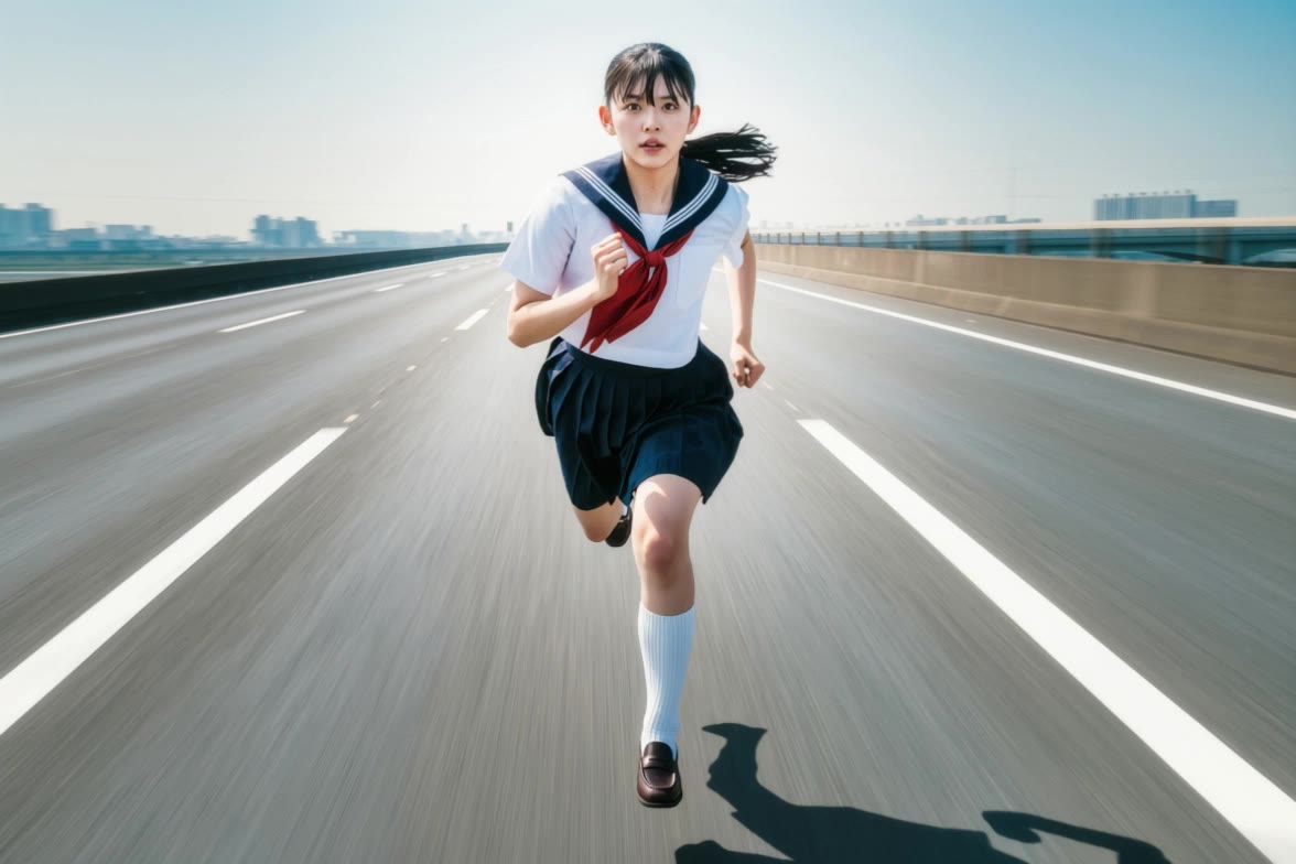 running woman - fast running gif AI video