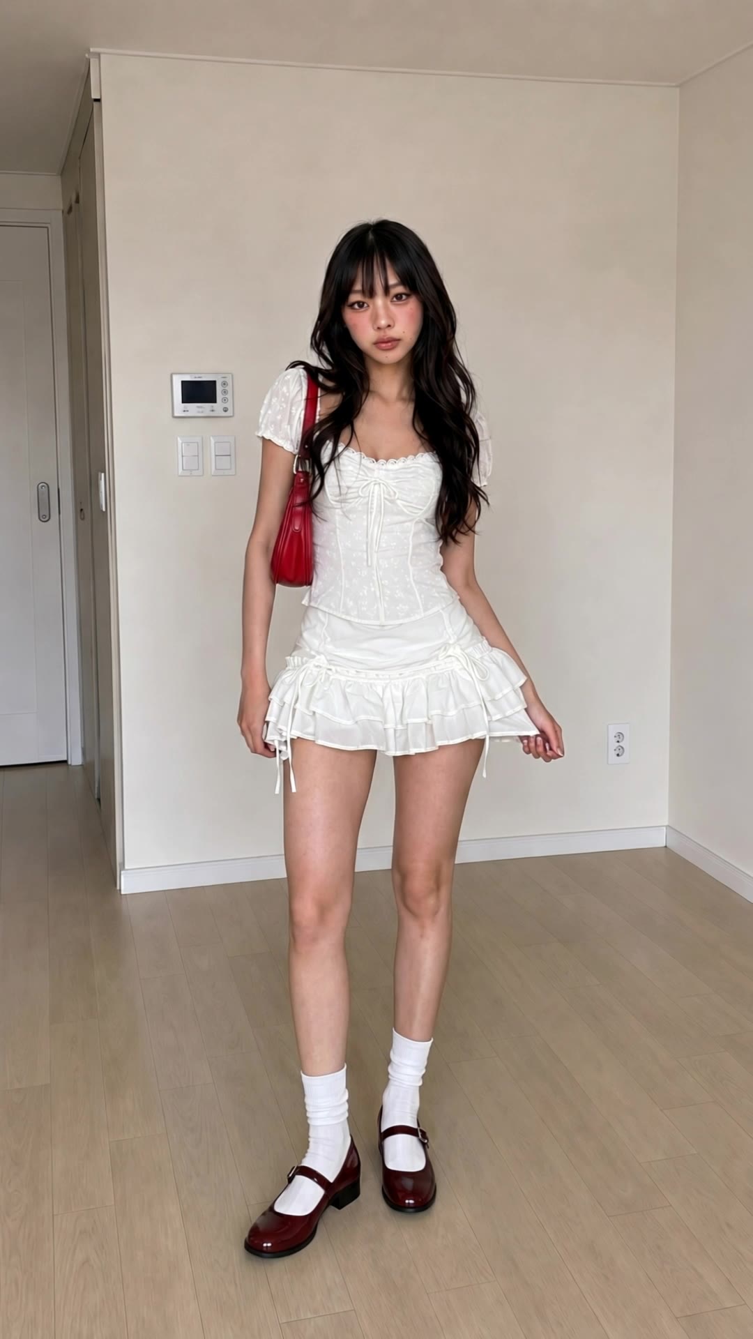 Outfit check - mira golden outfit AI video