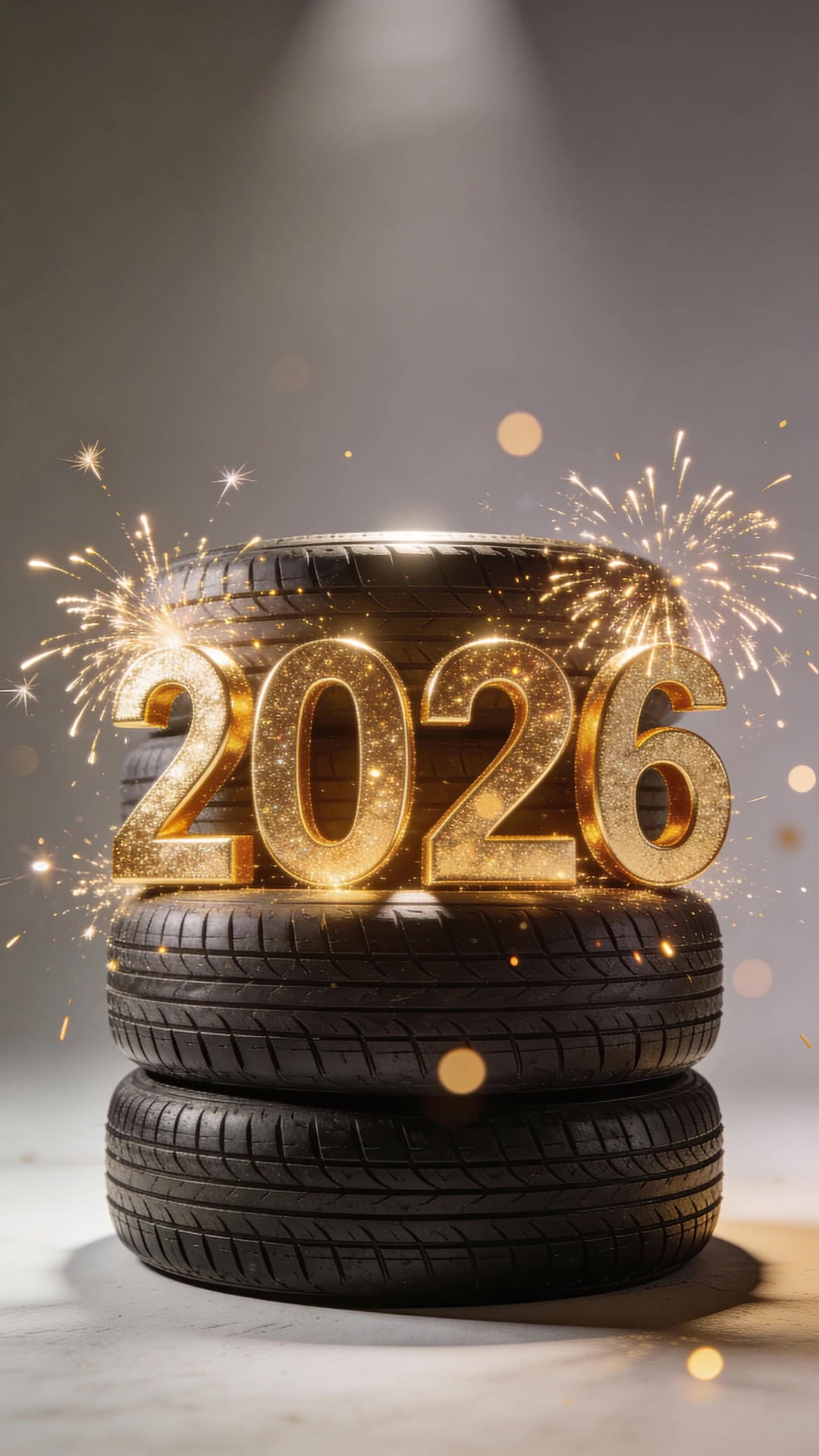 2026, fireworks, and car tires - 2026 album cover AI video