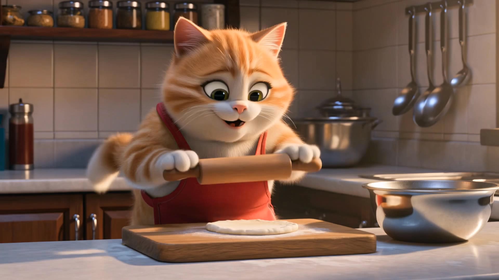 The Momo-Making Cat 🐱🥟❤️ - cute cat ai AI video