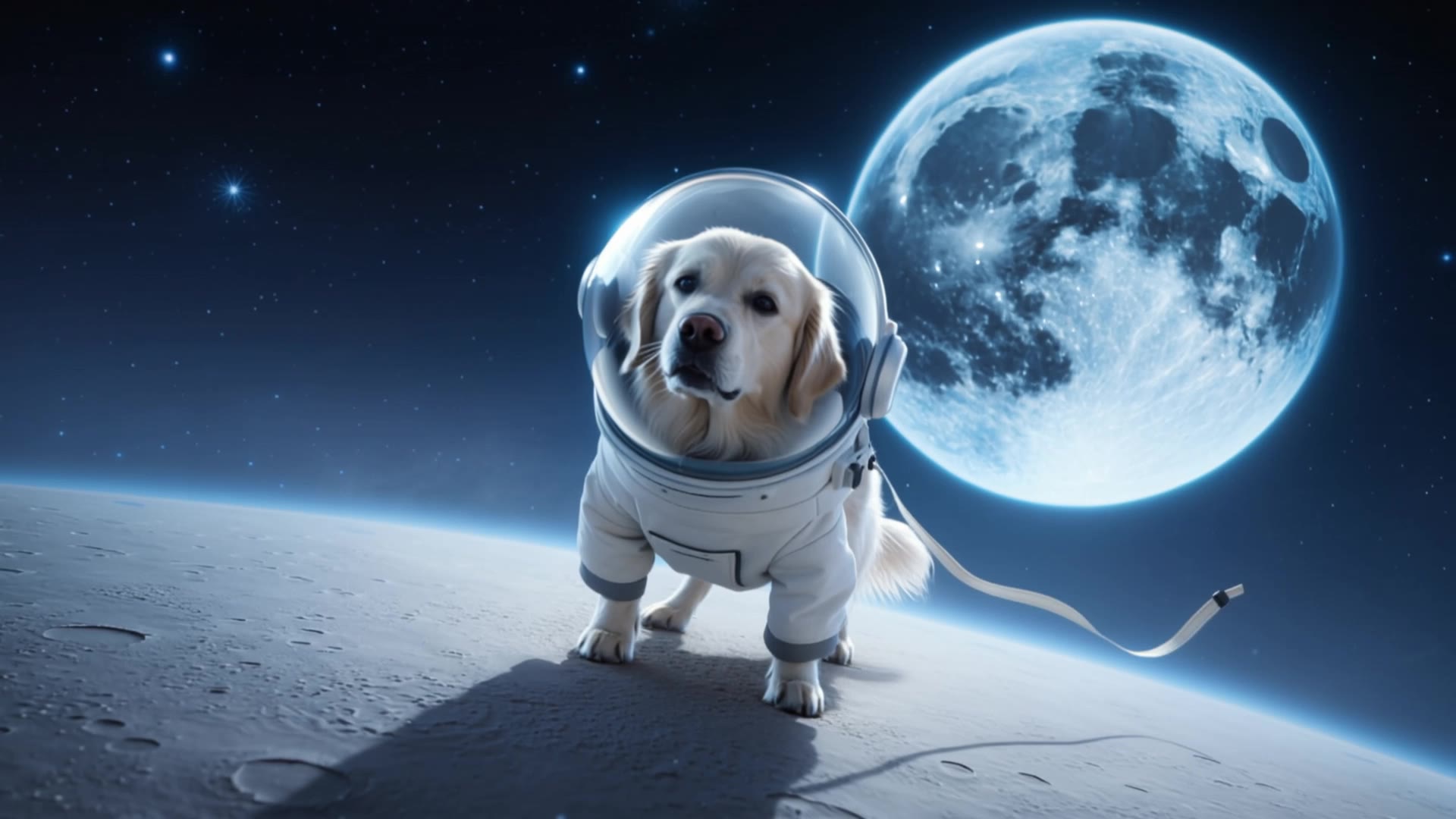 Astronaut Retreiever - animated astronaut AI video