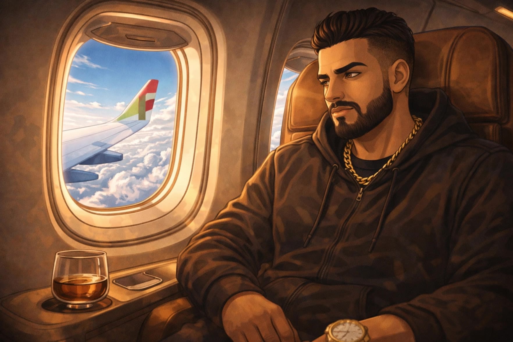 Airplane scene - airplane desktop wallpaper AI video