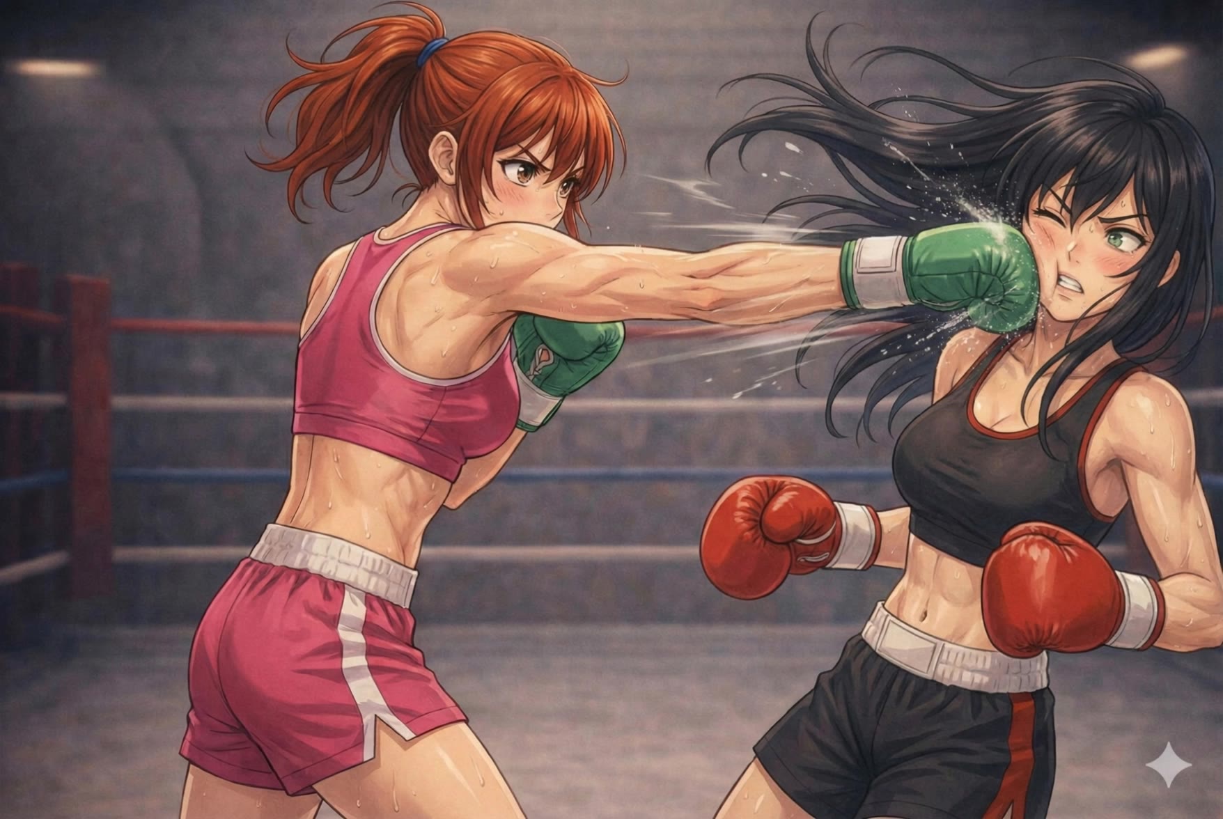 girl boxing - bob boxing dummy AI video