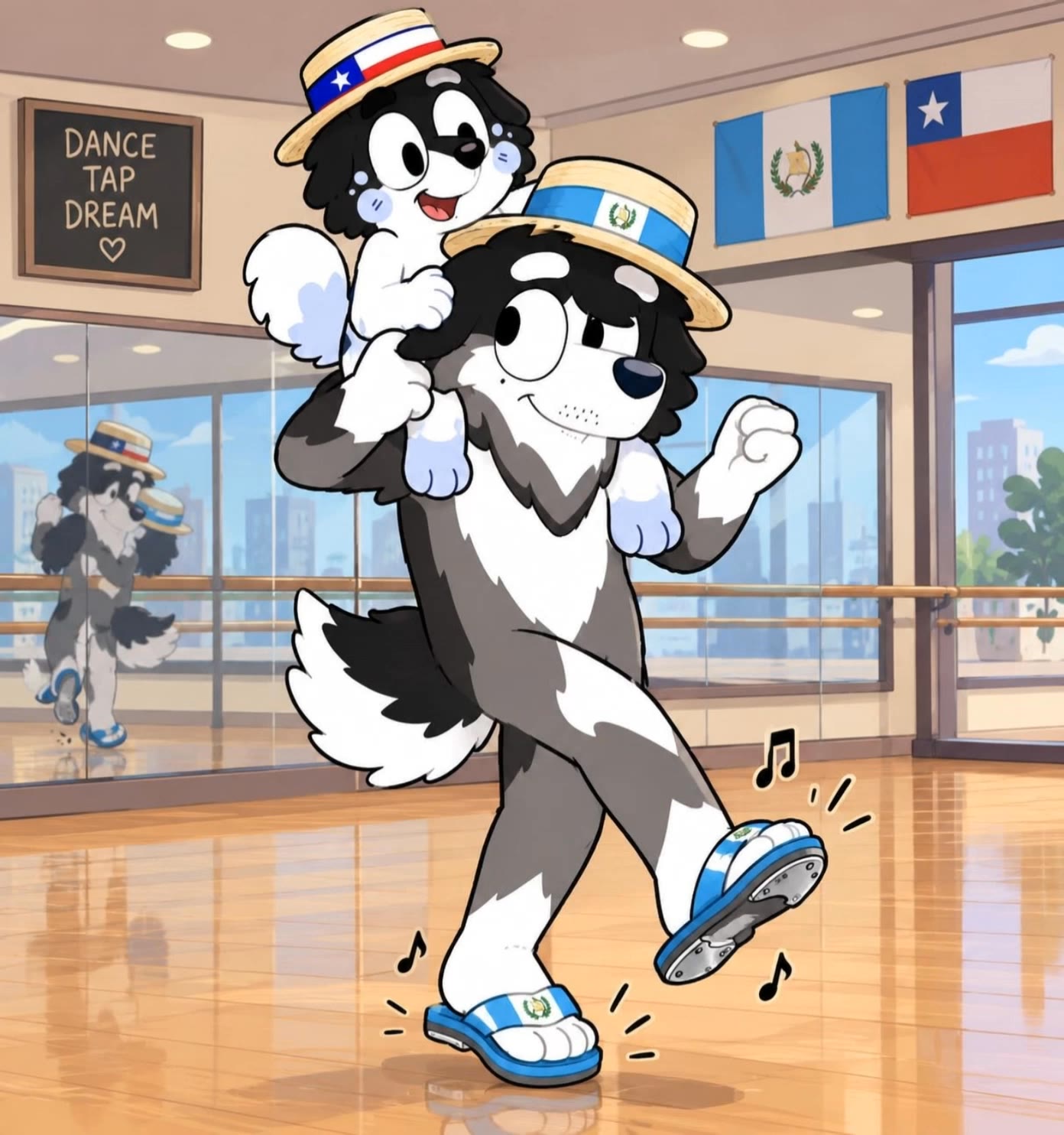 shoulder ride tap dance - curly shoulder length bobs AI video
