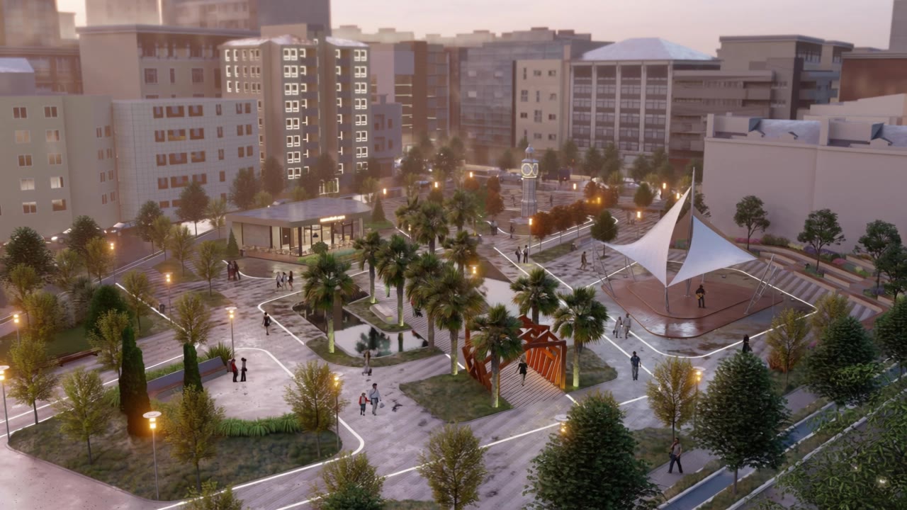 The urban park transitions - video transitions AI video
