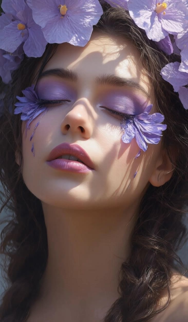 Lavender Lashes  - lavender grey hair color AI video