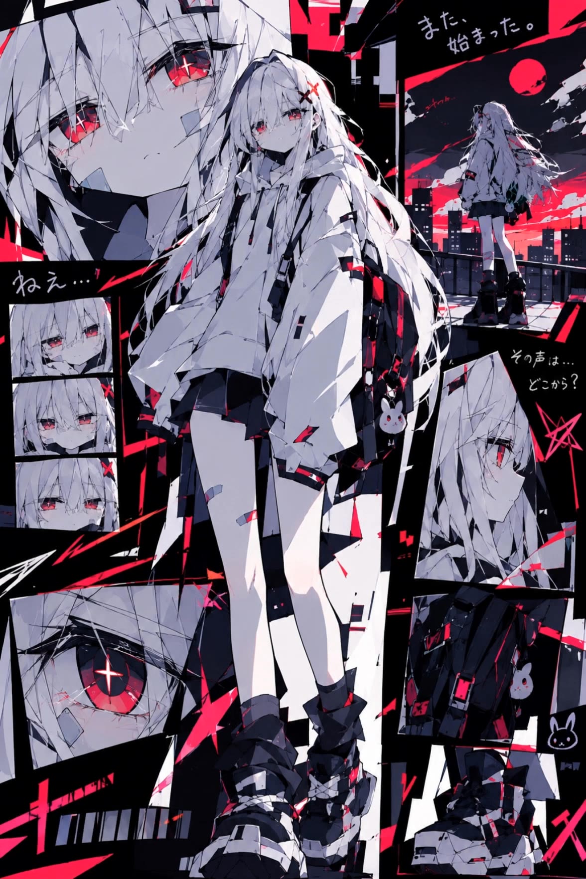 Kling AI work 321263752528519 - green hair anime girl with red and white shirt AI video