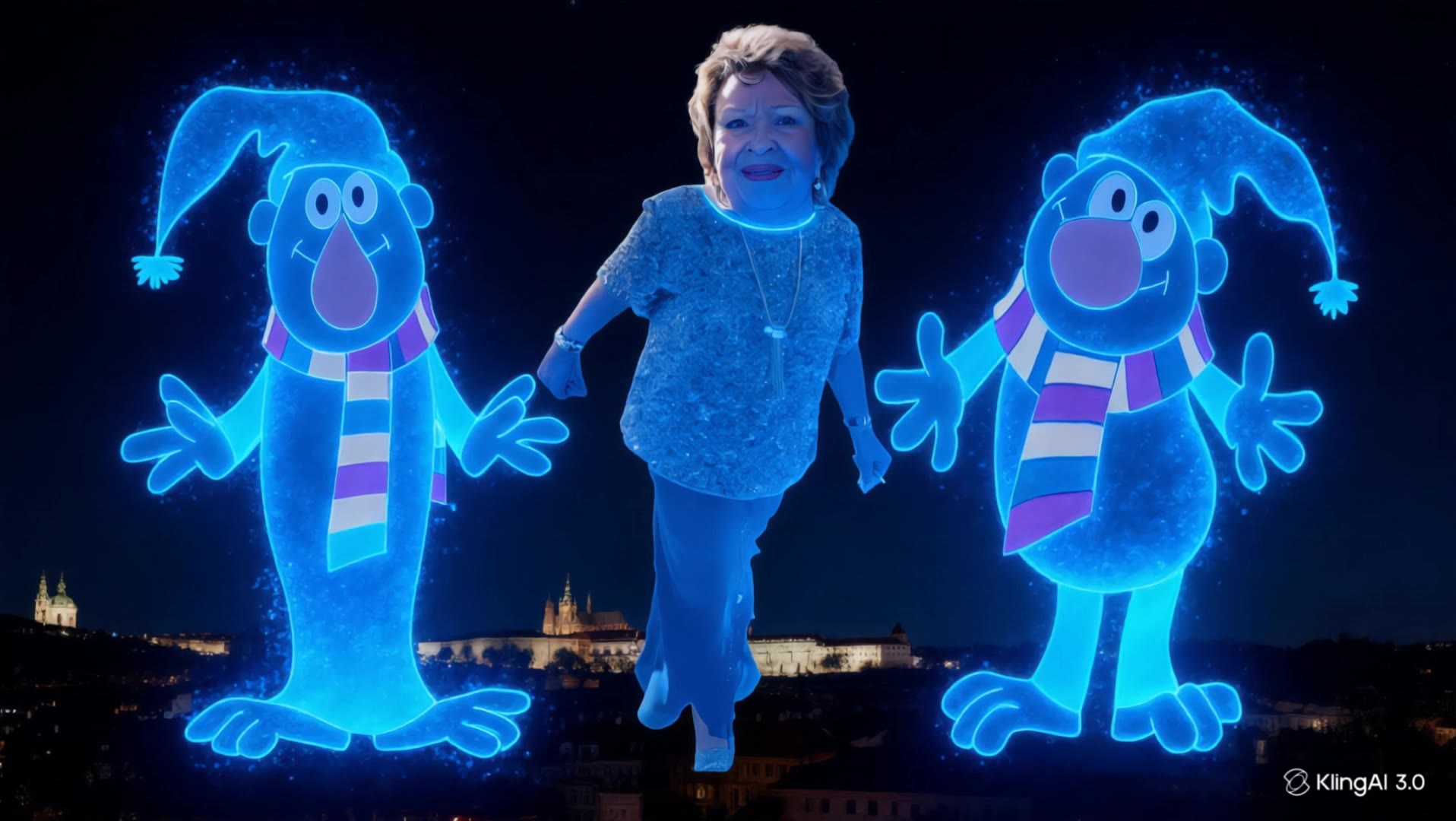 Prague - hologram video AI video