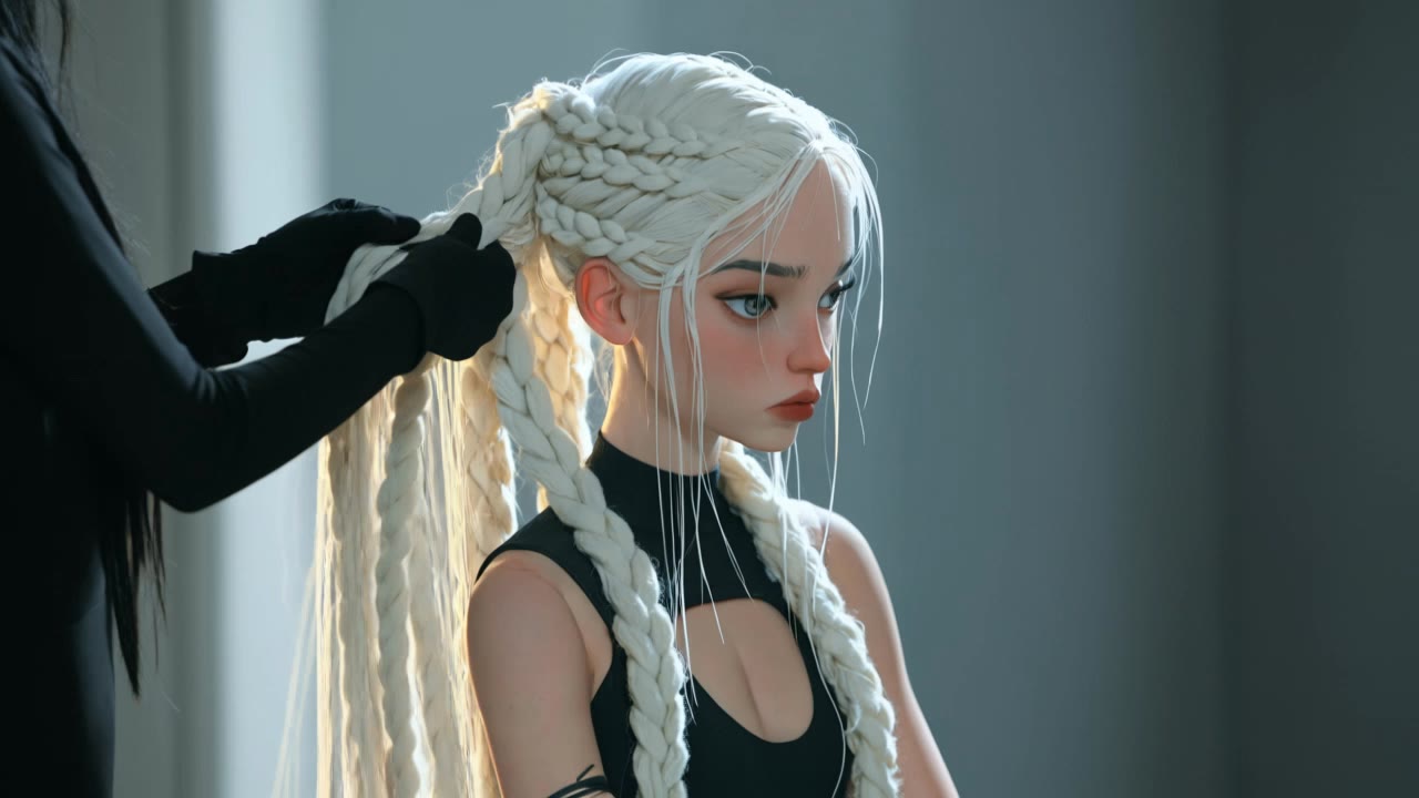 Braiding Hair - ideas for coloring gray hair AI video