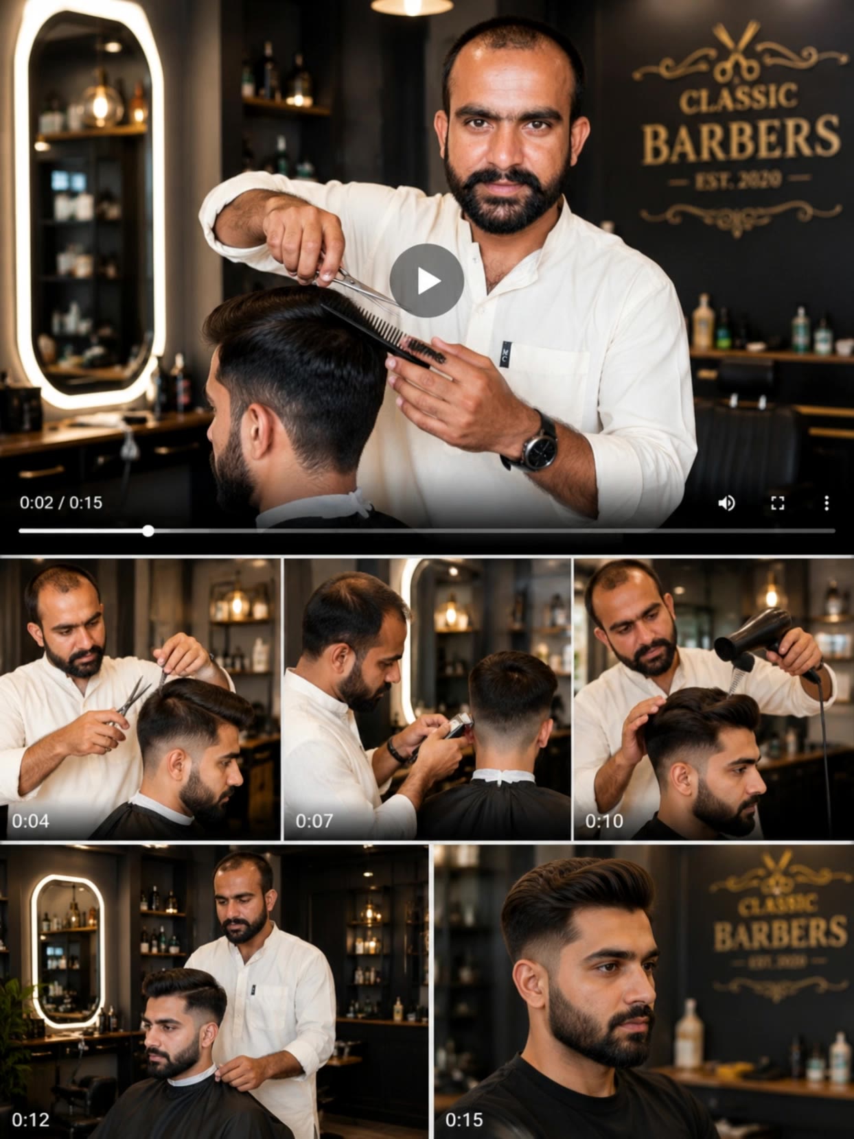 Kling AI work 317636621615822 - stylish cutting for men AI video