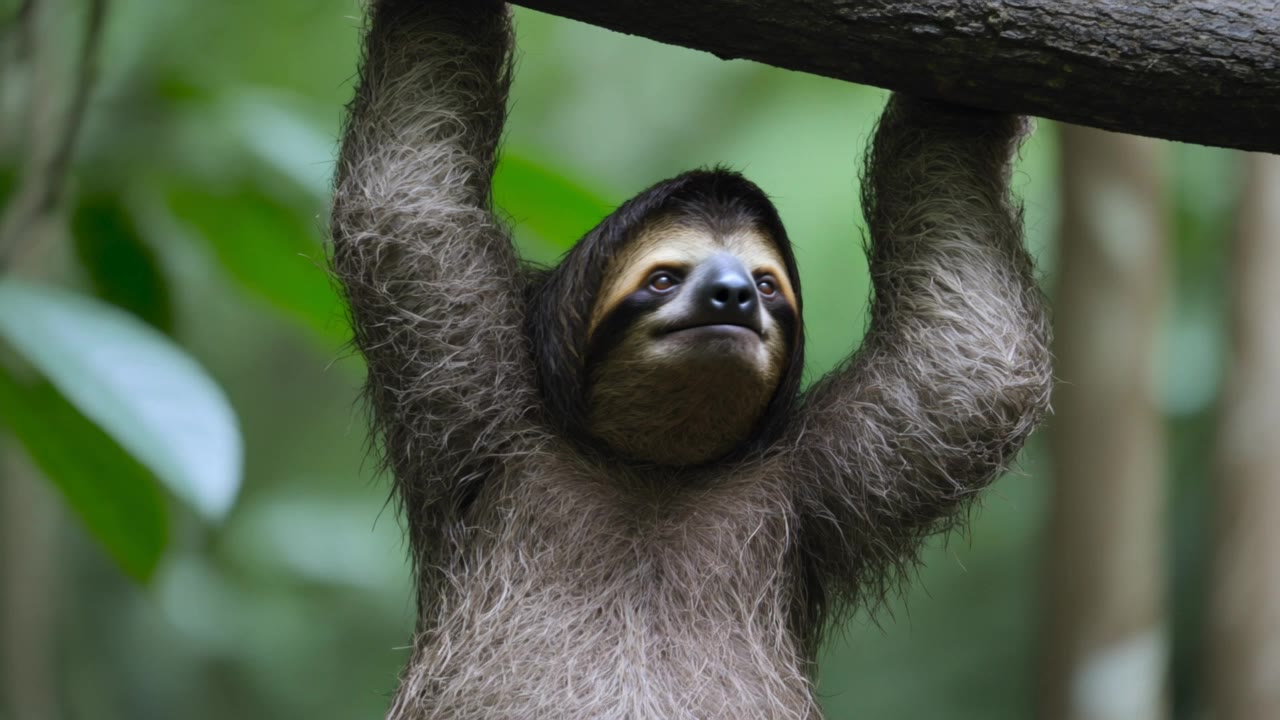 အလုပ် - sloth swimming AI video