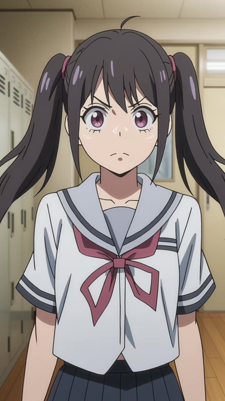 Kling AI work 313008205528981 - school girl pose anime AI video