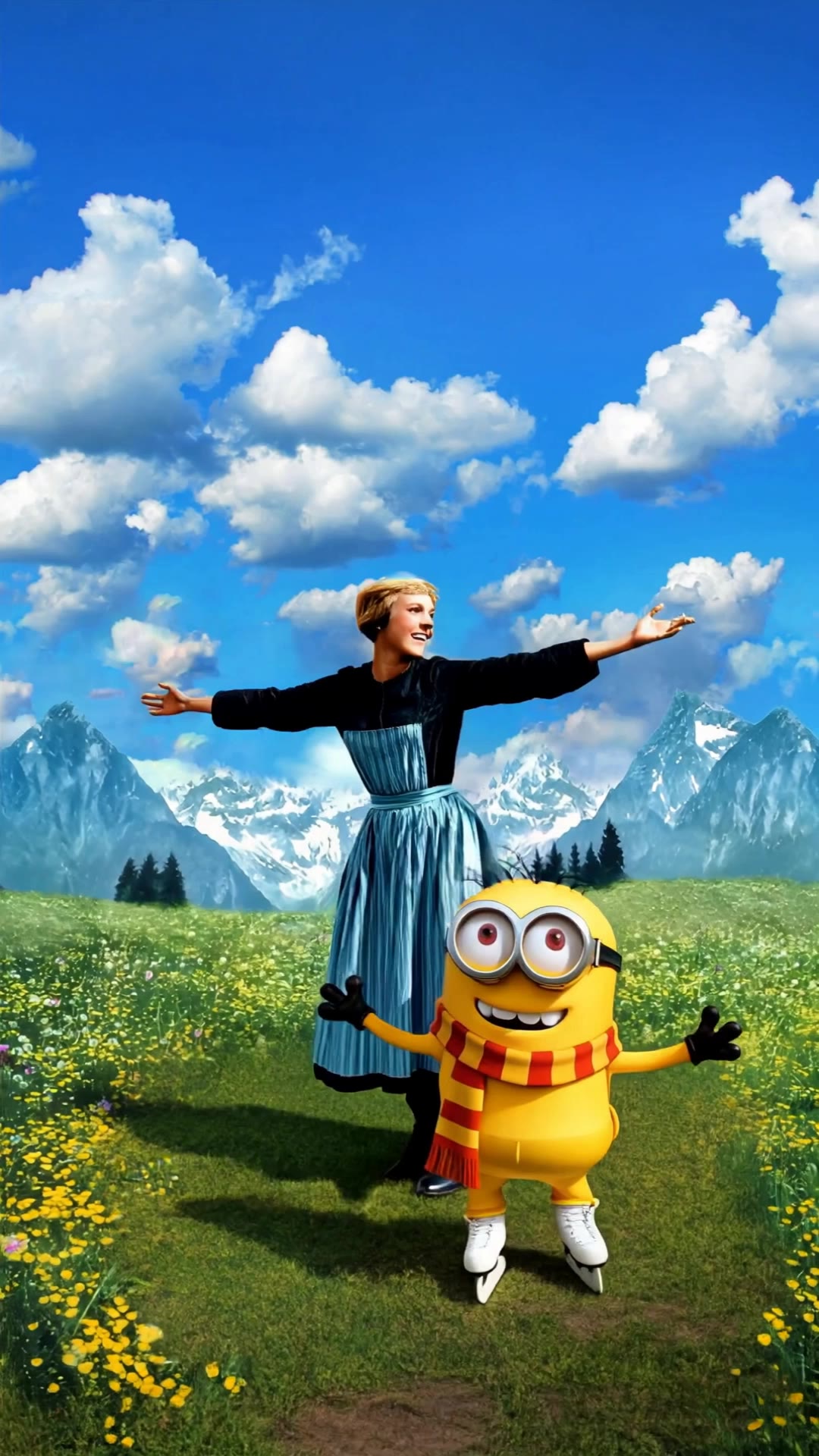 julie andrews and minion - multiple face swap AI video