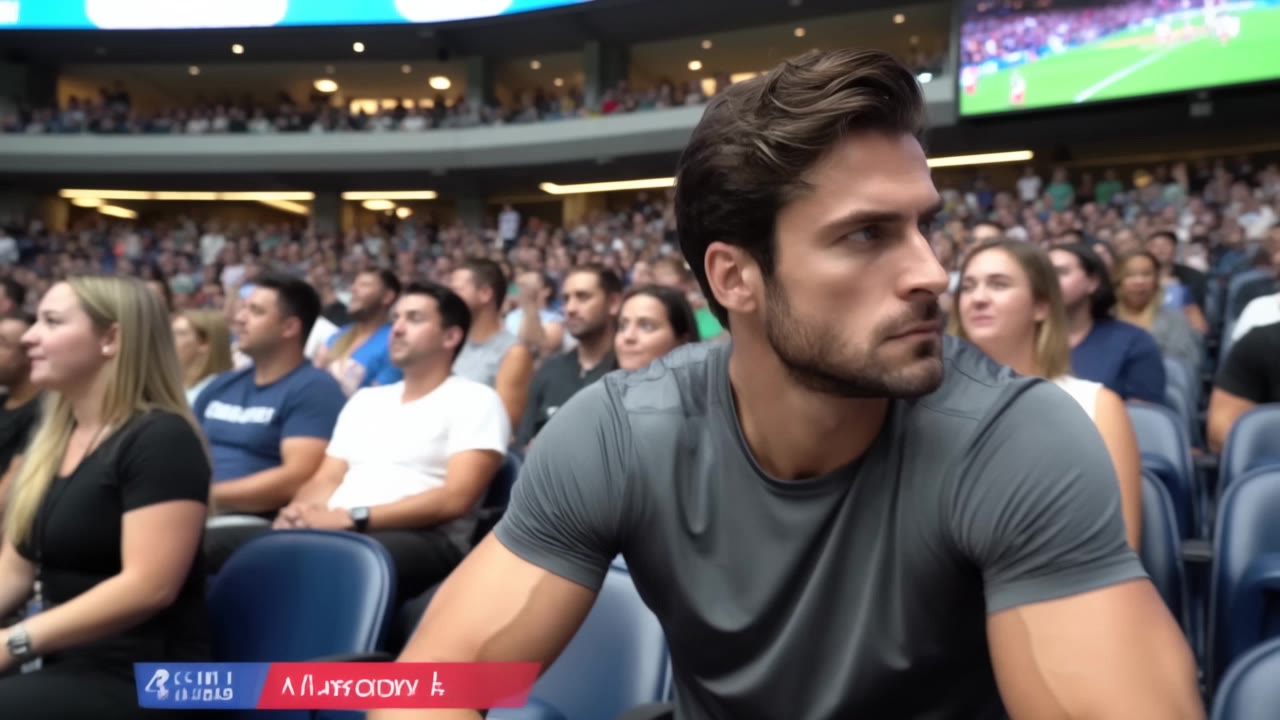 On camera at a match - rain match AI video