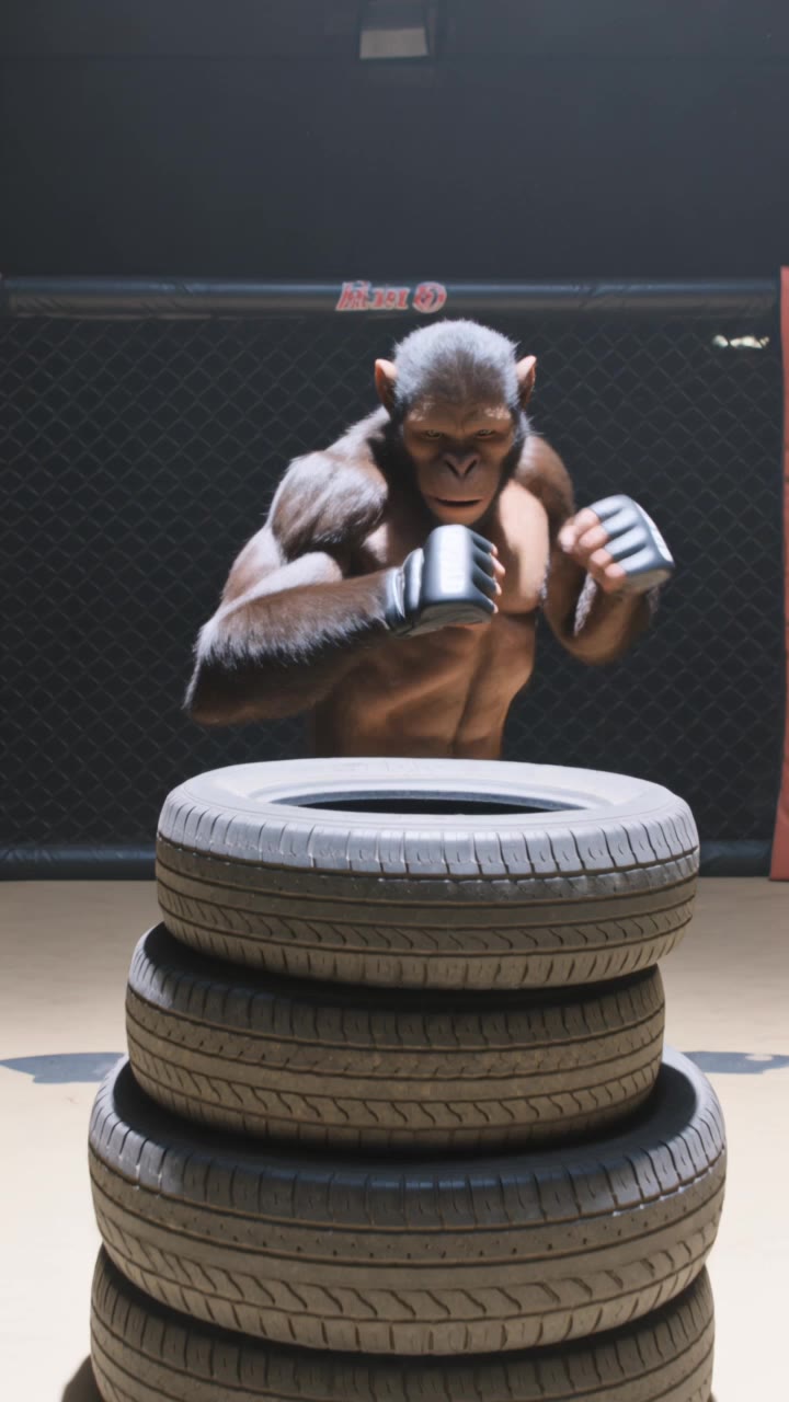 UFC MONKEY TRAINING - monkey style AI video