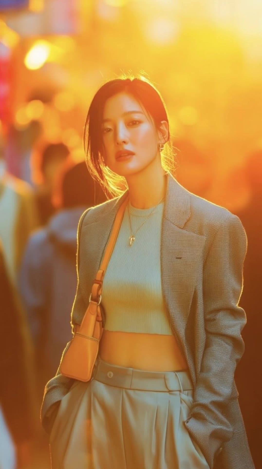 A stylish young Korean woman - korean pop outfit AI video